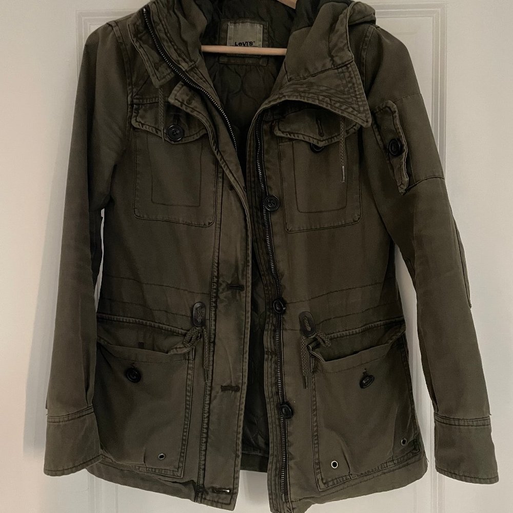 Levi's Hooded Military Jacket - "Army Green" Women Size S
